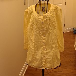 Chicos Sz 2 (12-14) Embroidered/embellished top.